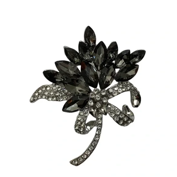 Jewelry Blackdark Gray Flower Bouquet Brooch Poshmark